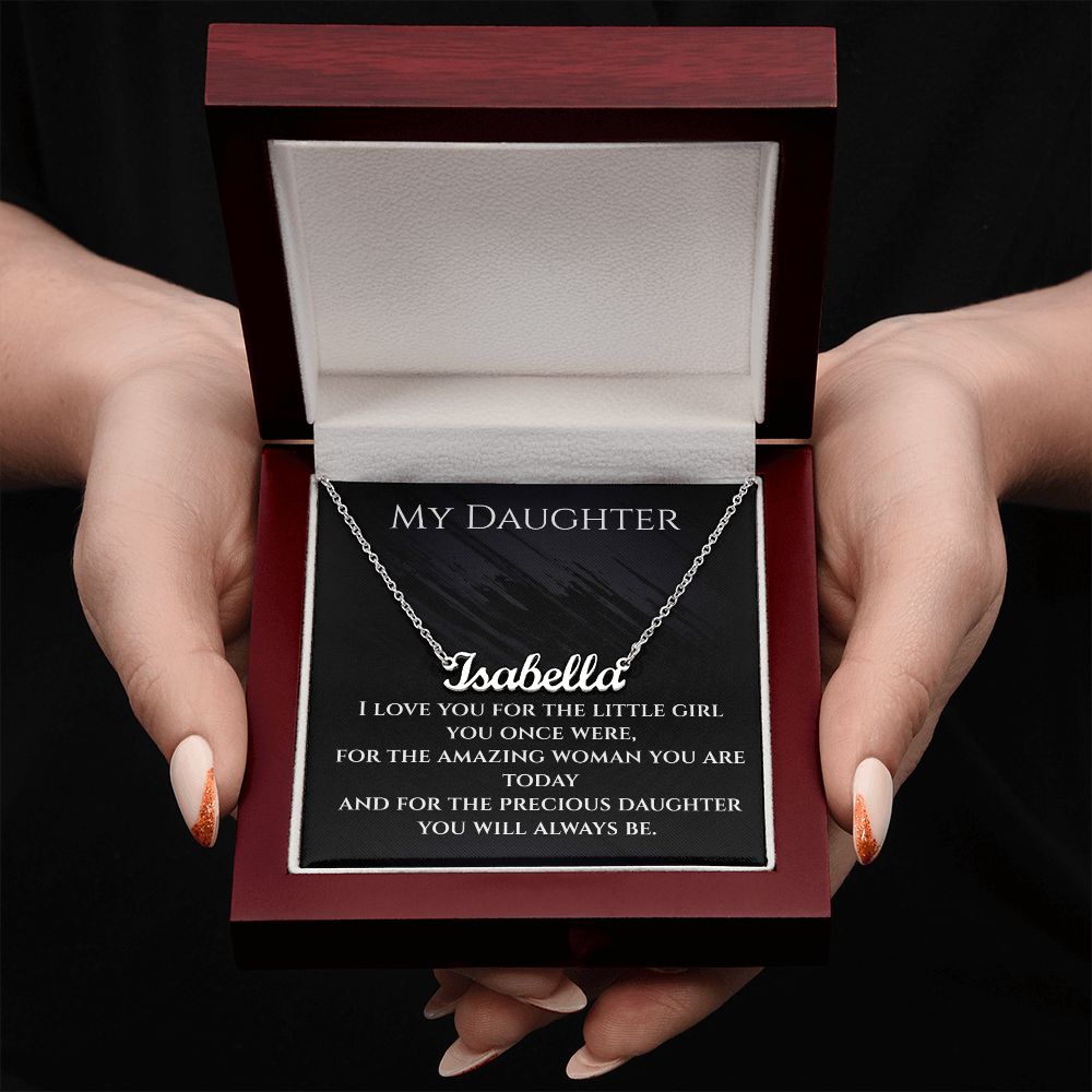 Imagine your daughter's reaction at Xmas if she received this beautiful Engraved Necklace - Bon-ito