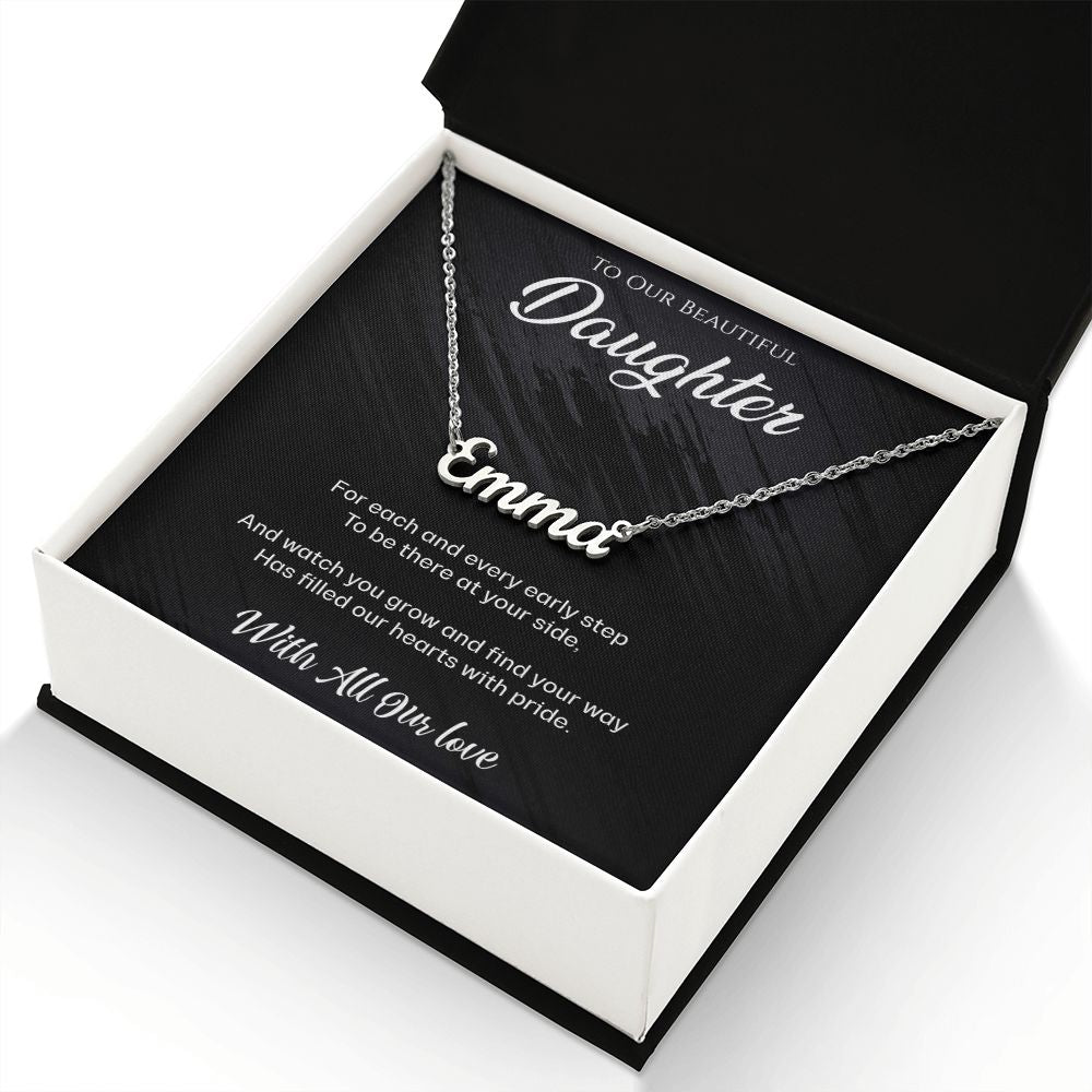 Imagine your daughter's reaction at Xmas if she received this Beautiful Necklace with her own name engraved on it - Bon-ito