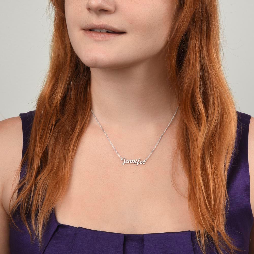 Imagine your daughter's reaction at Xmas if she received this Beautiful Necklace with her own name engraved on it - Bon-ito