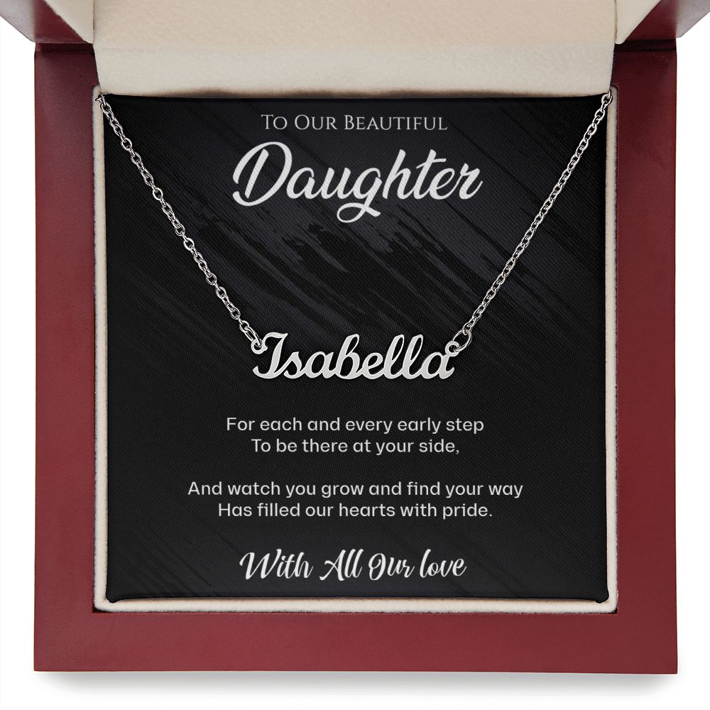 Imagine your daughter's reaction at Xmas if she received this Beautiful Necklace with her own name engraved on it - Bon-ito