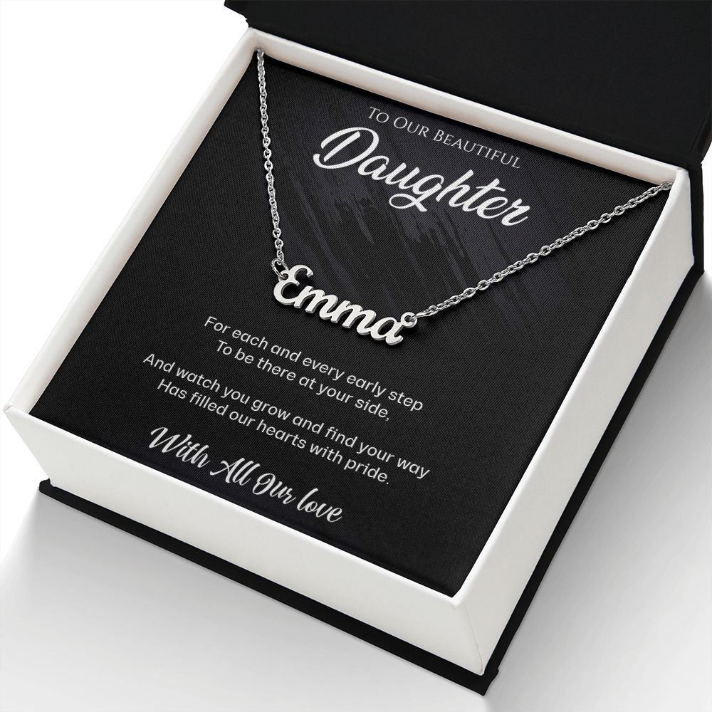 Imagine your daughter's reaction at Xmas if she received this Beautiful Necklace with her own name engraved on it - Bon-ito