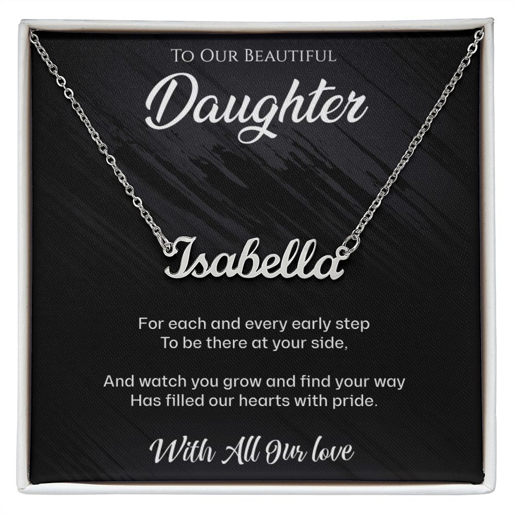 Imagine your daughter's reaction at Xmas if she received this Beautiful Necklace with her own name engraved on it - Bon-ito