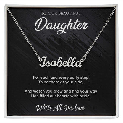 Imagine your daughter's reaction at Xmas if she received this Beautiful Necklace with her own name engraved on it - Bon-ito