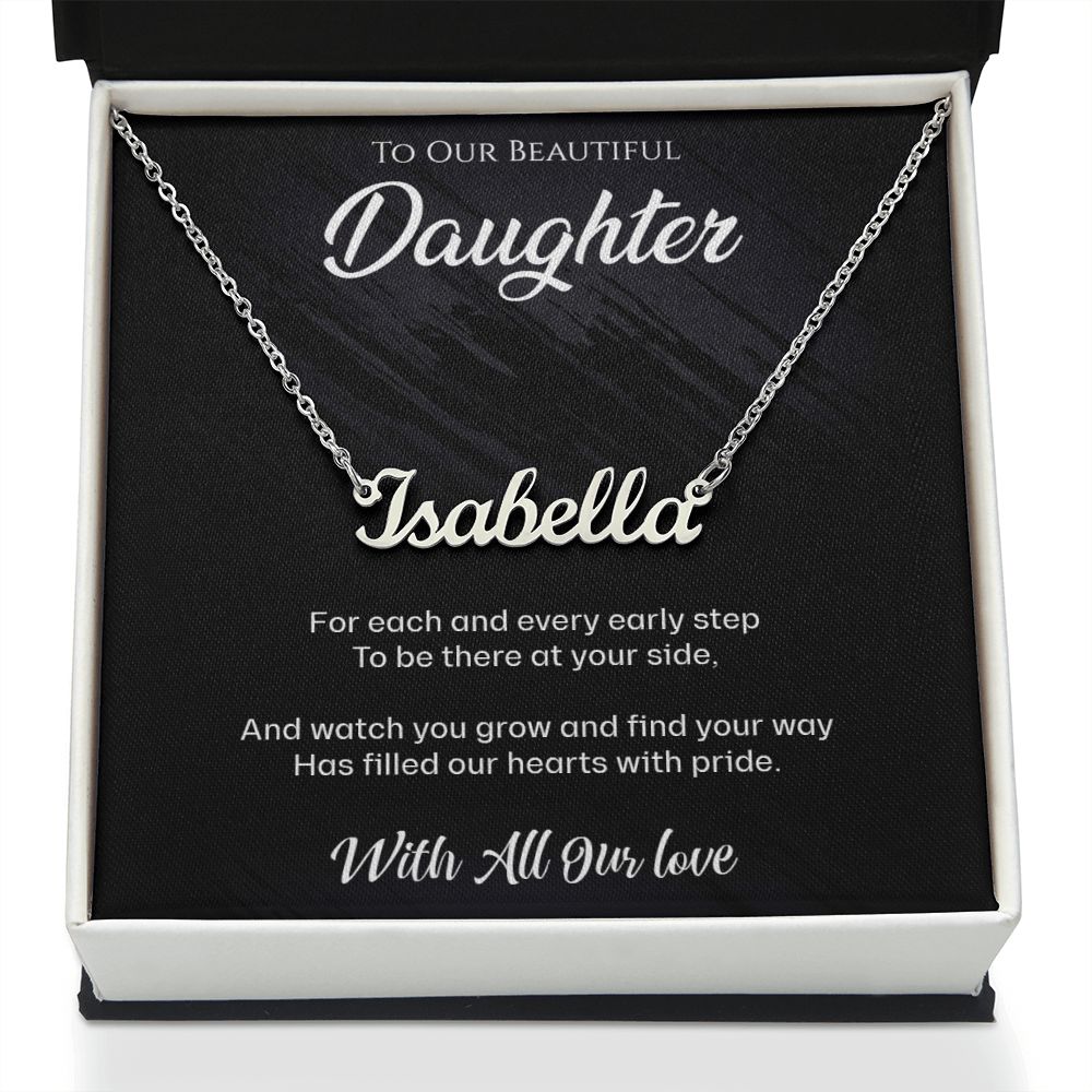 Now you can have your daughter’s name engraved on this beautiful Engraved Necklace - Bon-ito