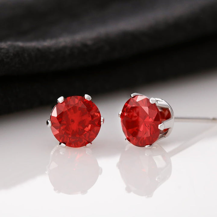 Red Cubic Zirconia Earrings - Bon-ito