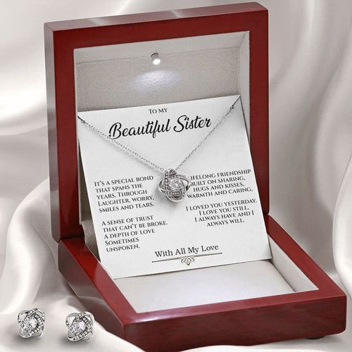 Surprise your Sister with this gorgeous Love Knot Earring & Necklace Set! - Bon-ito