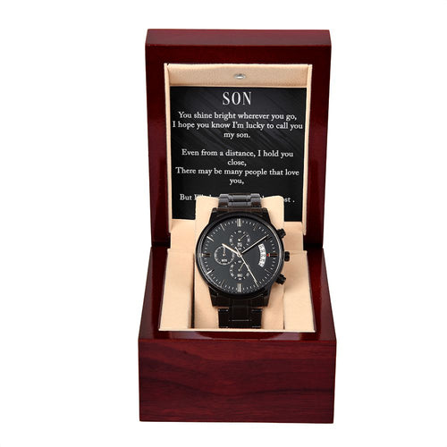 Your Son Will Love This New Modern Black Chronograph Watch - Bon-ito